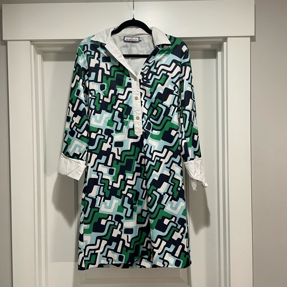 CK Bradley dress size small green and white